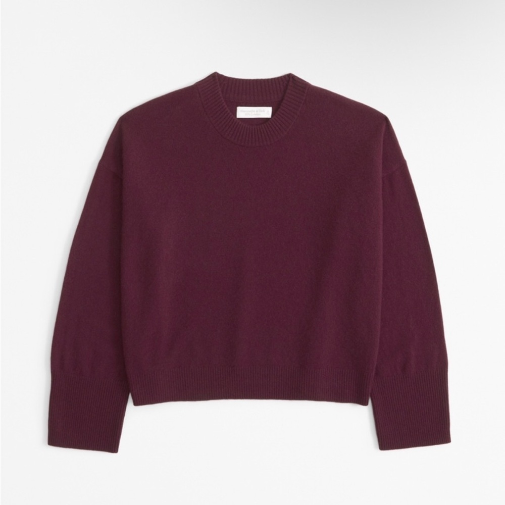 Abercrombie & Fitch Dark Red Cashemere Crew Neck Sweater